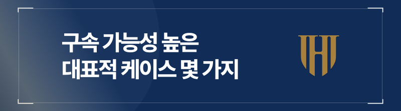 구속 가능성 높은 대표적 케이스 몇 가지